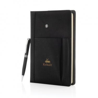 Logo trade promotional gifts image of: Refillable notebook and pen set