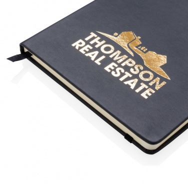 Logo trade promotional gifts image of: Deluxe hardcover PU A5 notebook