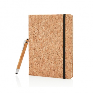 Logo trade corporate gifts picture of: A5 notebook with bamboo pen including stylus