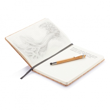 Logotrade corporate gifts photo of: A5 notebook with bamboo pen including stylus