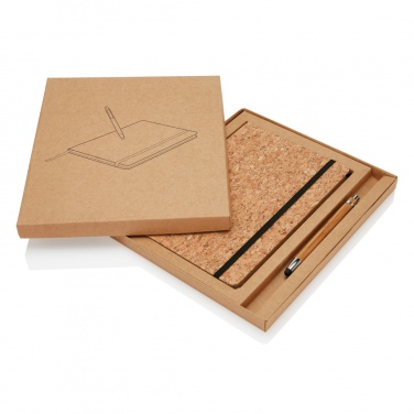 Logo trade promotional merchandise picture of: A5 notebook with bamboo pen including stylus