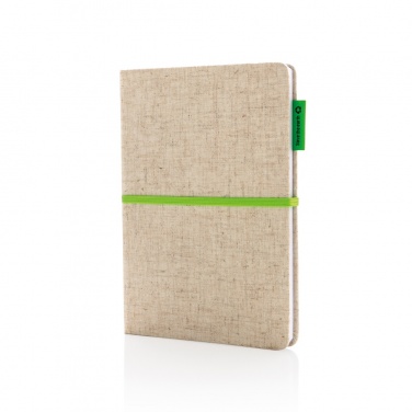 Logo trade promotional giveaway photo of: A5 jute notebook