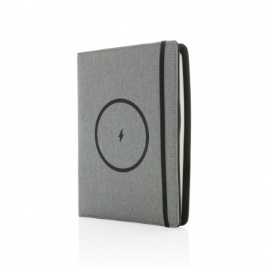 Logo trade corporate gifts image of: Air 5W wireless charging notebook with 5000mAh powerbank