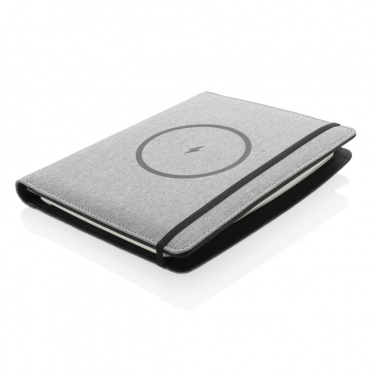 Logo trade advertising product photo of: Air 5W wireless charging notebook with 5000mAh powerbank