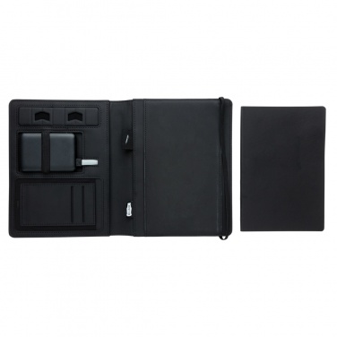 Logo trade corporate gifts image of: Air 5W wireless charging notebook with 5000mAh powerbank