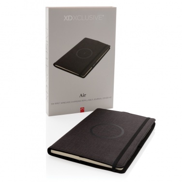 Logo trade corporate gifts image of: Air 5W wireless charging refillable journal cover A5