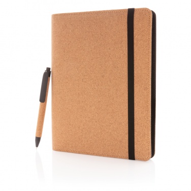 Logo trade corporate gifts picture of: Deluxe cork portfolio A5 with pen