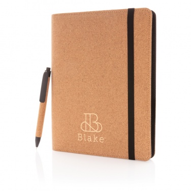 Logotrade advertising product image of: Deluxe cork portfolio A5 with pen