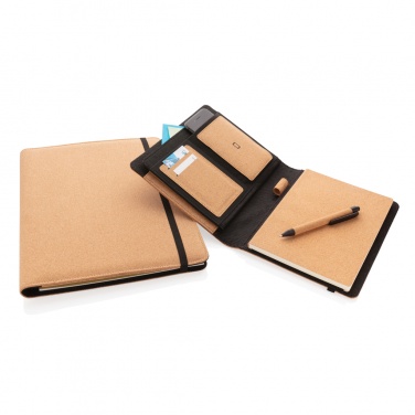 Logo trade advertising product photo of: Deluxe cork portfolio A5 with pen