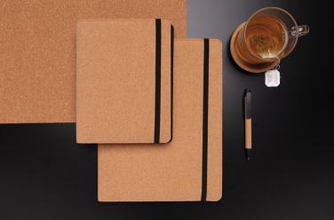 Logo trade promotional merchandise image of: Deluxe cork portfolio A5 with pen