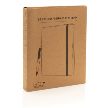 Logotrade promotional gift image of: Deluxe cork portfolio A5 with pen