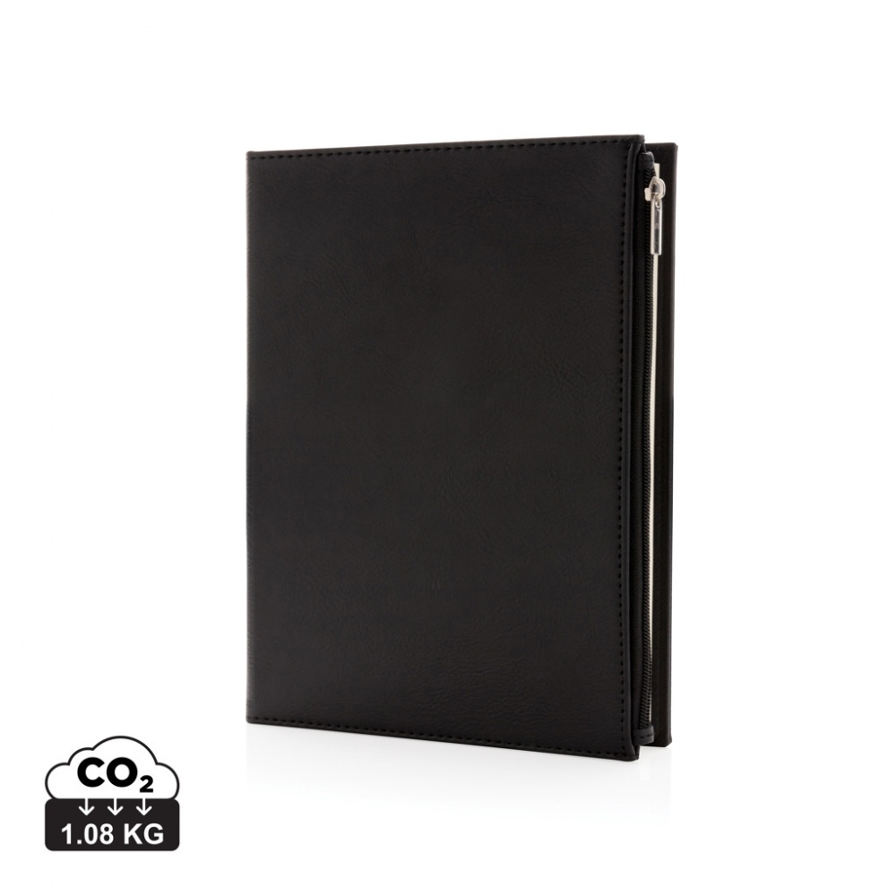 Logo trade promotional gift photo of: Swiss Peak A5 PU notebook with zipper pocket