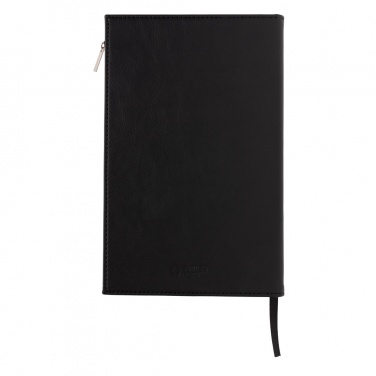 Logo trade corporate gift photo of: Swiss Peak A5 PU notebook with zipper pocket