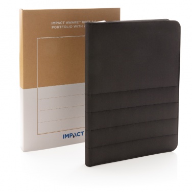 Logotrade promotional giveaway image of: Impact AWARE™ RPET A4 portfolio with zipper