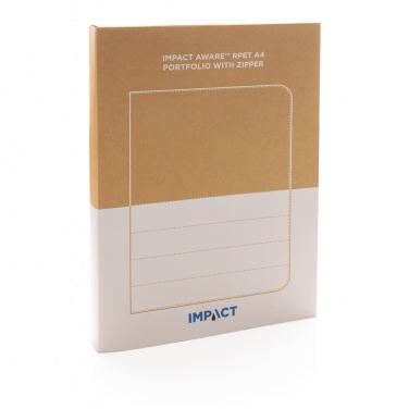 Logotrade promotional gift picture of: Impact AWARE™ RPET A4 portfolio with zipper