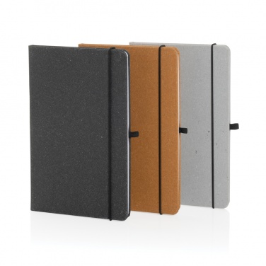 Logo trade promotional merchandise picture of: Recycled leather hardcover notebook A5