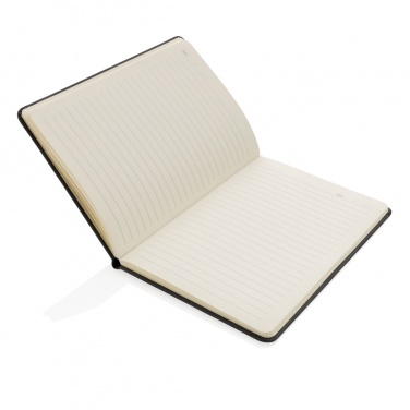 Logo trade promotional giveaways picture of: Deluxe hardcover PU notebook A5 with phone and pen holder