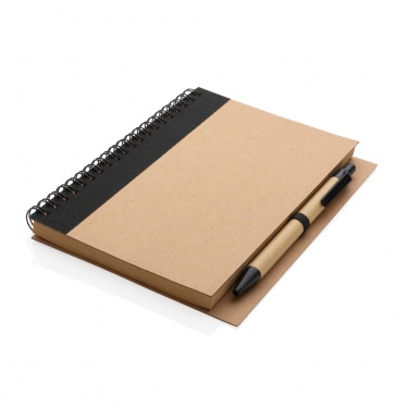 Logotrade promotional item picture of: Kraft spiral notebook with pen