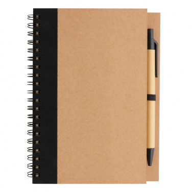 Logotrade corporate gift picture of: Kraft spiral notebook with pen