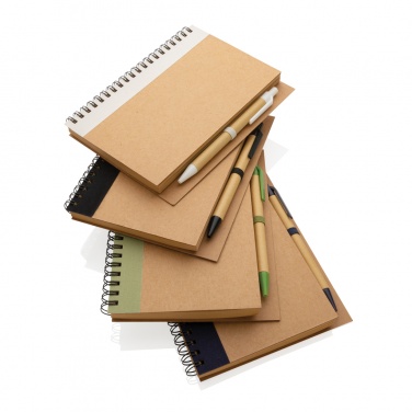 Logotrade promotional item picture of: Kraft spiral notebook with pen