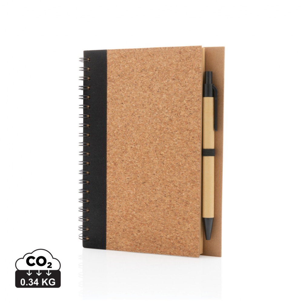 Logotrade promotional merchandise image of: Cork spiral notebook with pen