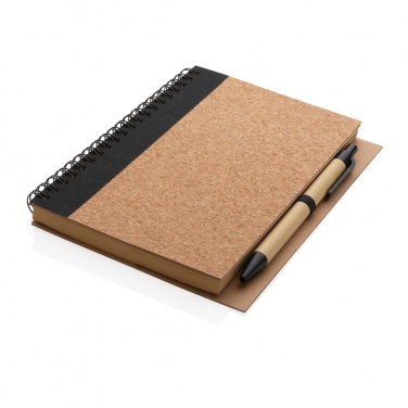 Logo trade advertising products picture of: Cork spiral notebook with pen