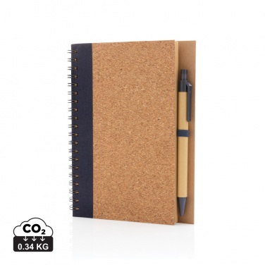 Logo trade promotional item photo of: Cork spiral notebook with pen