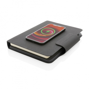 Logo trade promotional items image of: Artic Magnetic 10W wireless charging A5 notebook