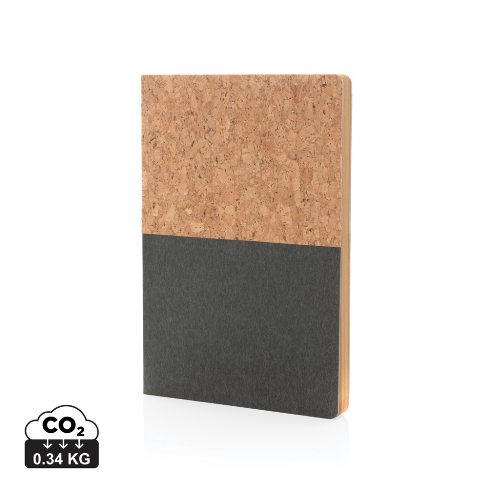 Logo trade promotional merchandise image of: A5 cork & kraft notebook