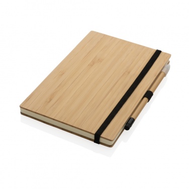 Logo trade promotional item photo of: Bamboo notebook and infinity pencil set