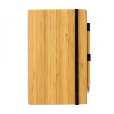 Logo trade promotional gifts image of: Bamboo notebook and infinity pencil set