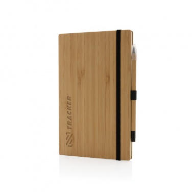 Logo trade promotional gifts picture of: Bamboo notebook and infinity pencil set