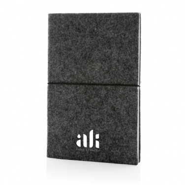 Logo trade promotional item photo of: GRS certified recycled felt A5 softcover notebook