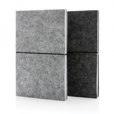 Logotrade advertising products photo of: GRS certified recycled felt A5 softcover notebook