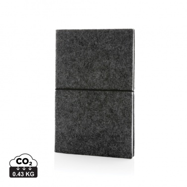 Logo trade advertising product photo of: GRS certified recycled felt A5 softcover notebook