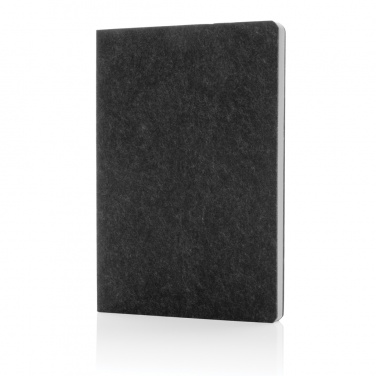 Logo trade promotional products image of: Phrase GRS certified recycled felt A5 notebook