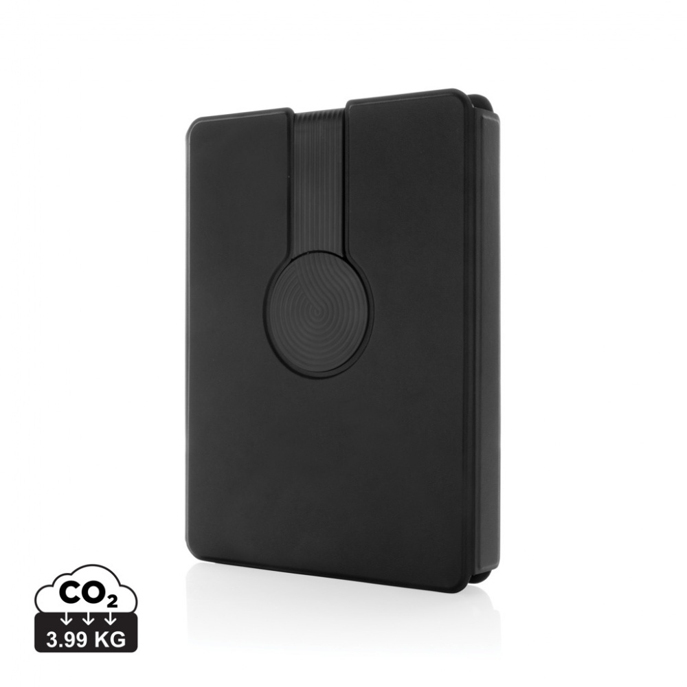 Logotrade corporate gift picture of: Swiss Peak RCS rePU notebook with 2-in-1 wireless charger