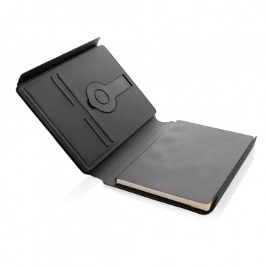 Logotrade corporate gift picture of: Swiss Peak RCS rePU notebook with 2-in-1 wireless charger