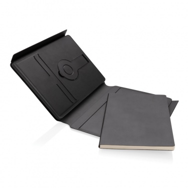 Logo trade business gifts image of: Swiss Peak RCS rePU notebook with 2-in-1 wireless charger