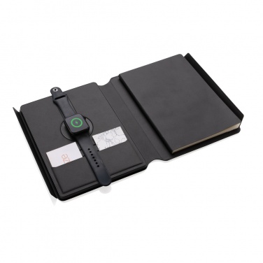 Logo trade promotional giveaway photo of: Swiss Peak RCS rePU notebook with 2-in-1 wireless charger