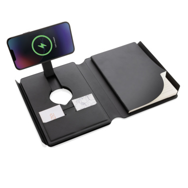 Logotrade advertising product image of: Swiss Peak RCS rePU notebook with 2-in-1 wireless charger