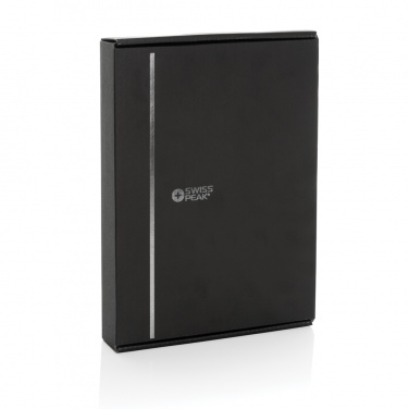 Logo trade corporate gift photo of: Swiss Peak RCS rePU notebook with 2-in-1 wireless charger