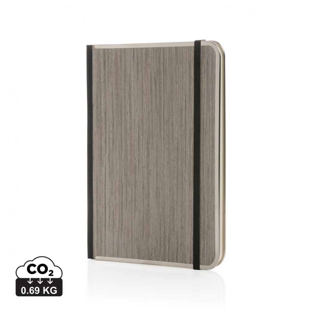 Logotrade promotional product picture of: Treeline A5 wooden cover deluxe notebook