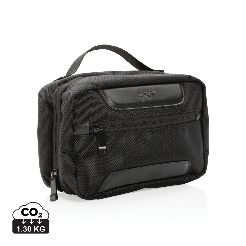 Logo trade corporate gifts picture of: Swiss Peak AWARE™ RPET Voyager toiletry bag