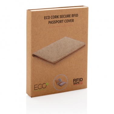 Logo trade corporate gifts picture of: Cork secure RFID passport cover