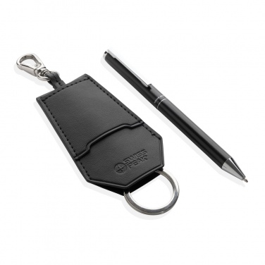 Logo trade promotional merchandise photo of: SP Tula RCS certified recycled PU key holder and pen set