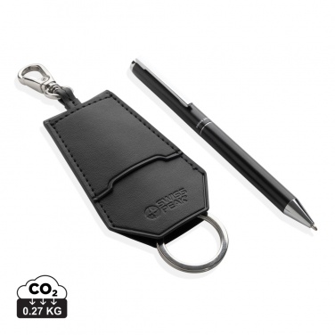 Logotrade promotional product picture of: SP Tula RCS certified recycled PU key holder and pen set