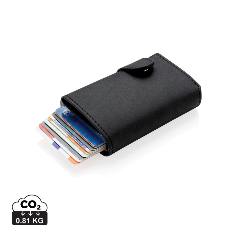 Logo trade corporate gifts picture of: Standard aluminium RFID cardholder with PU wallet