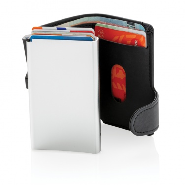 Logo trade business gift photo of: Standard aluminium RFID cardholder with PU wallet