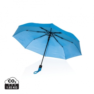 Logo trade business gifts image of: 21" Impact AWARE™ 190T mini auto open umbrella